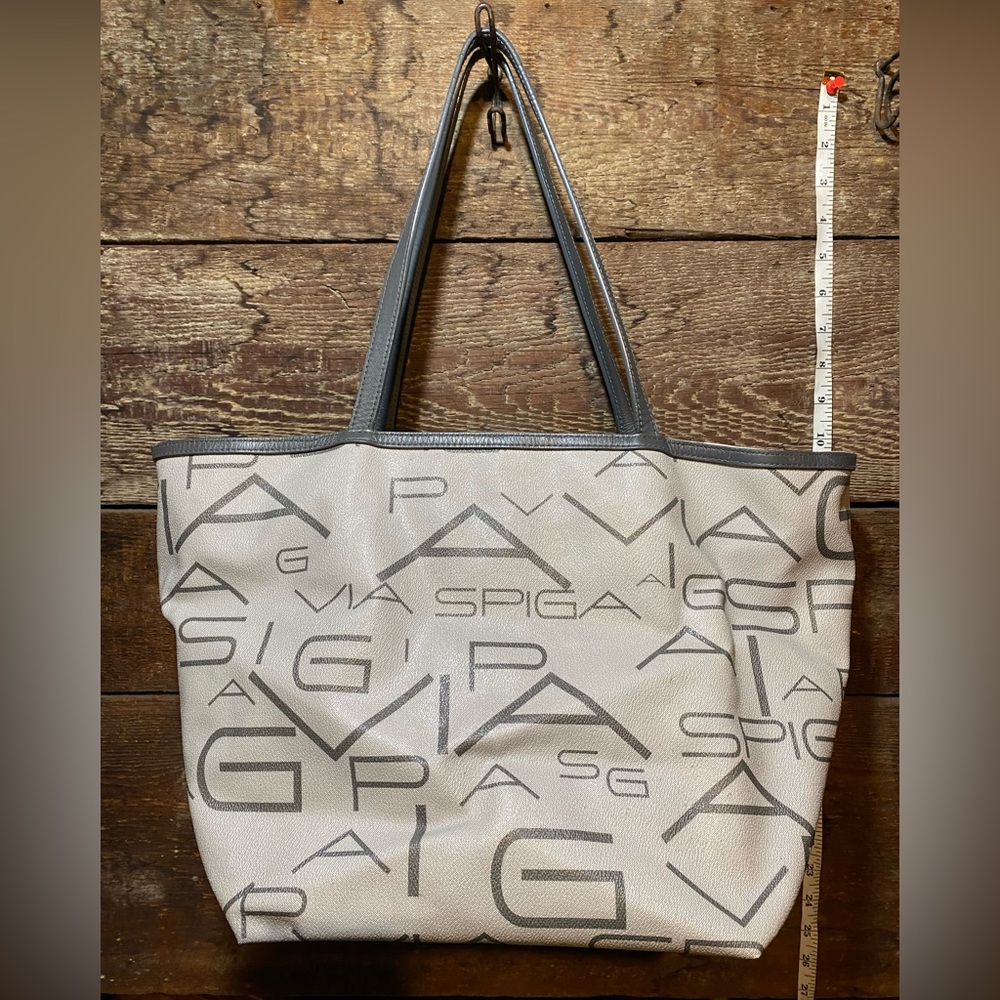 Via Spiga Gray / Cream tote